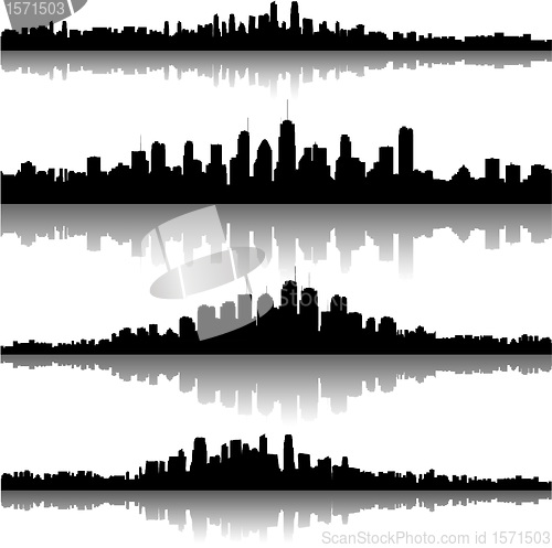 Image of Cityscapes silhouettes background