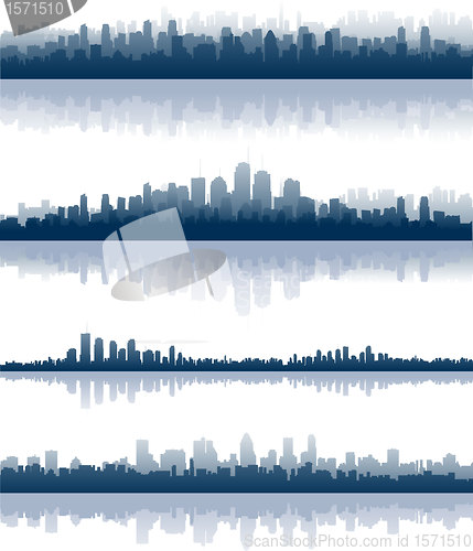 Image of Cityscapes silhouettes background