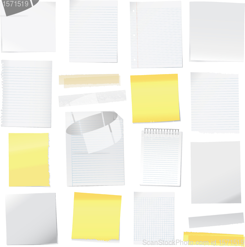 Image of Vector paper note and post it