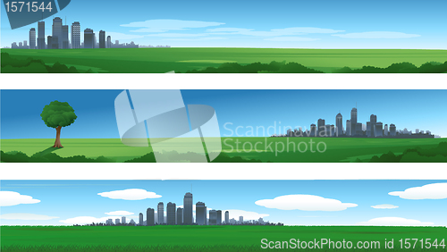 Image of Cityscapes silhouettes background