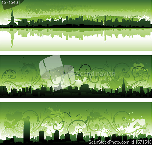 Image of Cityscapes silhouettes background