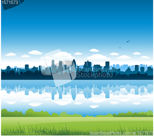 Image of Cityscapes silhouettes background