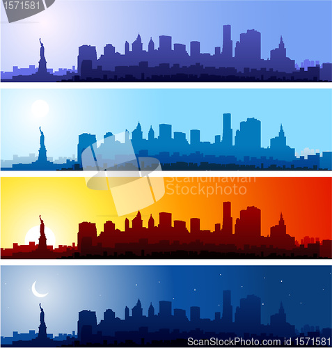 Image of Cityscapes silhouettes background