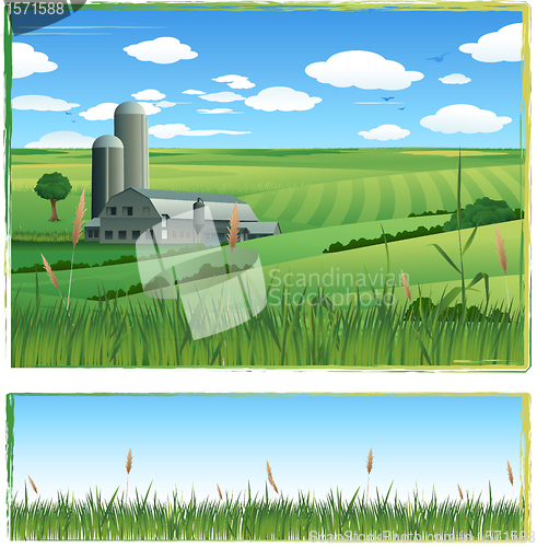 Image of Farm harvest background illustration