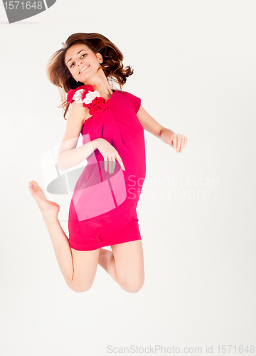 Image of Pretty woman in jump