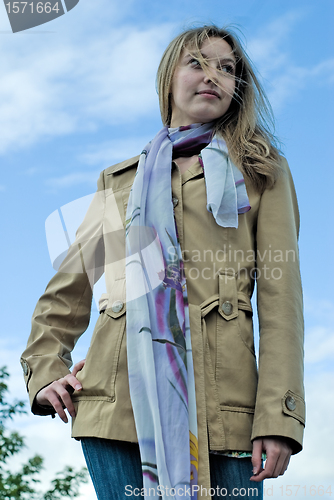 Image of Pretty girl in park