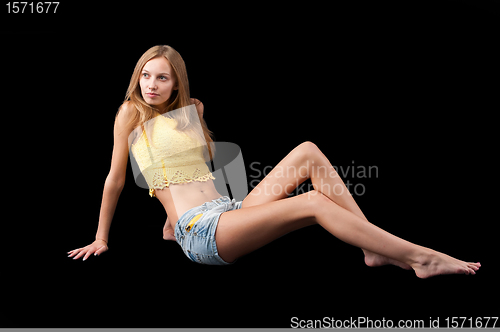 Image of Pretty girl on floor