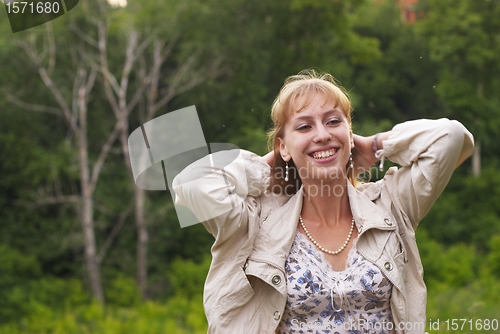Image of Pretty girl in park