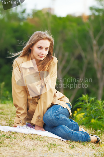 Image of Girl in city park