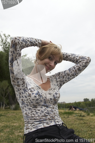 Image of Pretty girl in park
