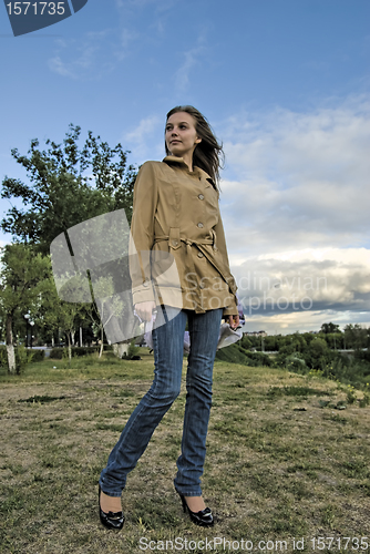 Image of Pretty girl in park