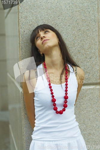 Image of Girl with red beads