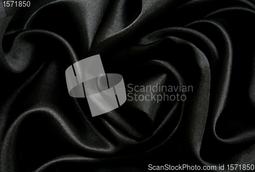 Image of Smooth elegant black silk as background