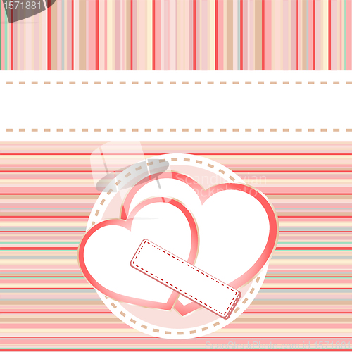 Image of valentine's paper love heart postcard background
