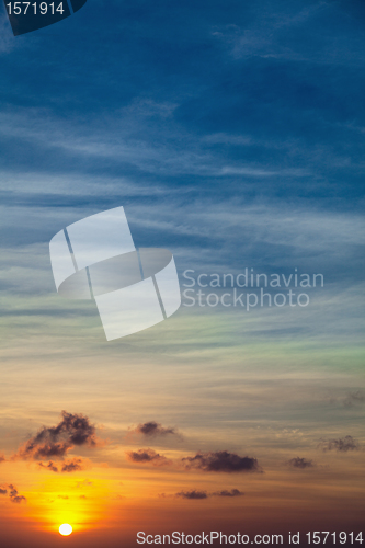 Image of Dawn over the ocean - the background
