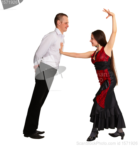 Image of Couple passionately dancing ballroom dance