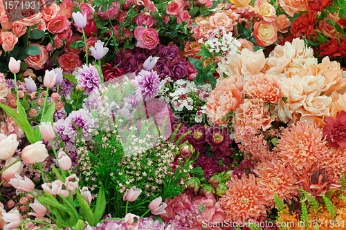 Image of Background from artificial flowers