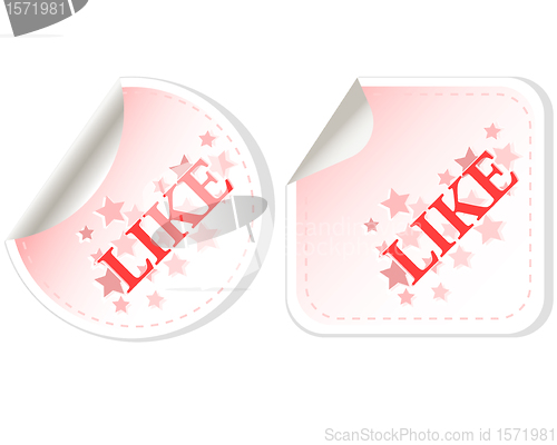 Image of Like button vector sticker isolated on white