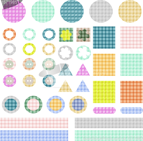 Image of set of elements for scrapbook isolated