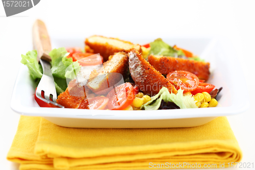 Image of Mixed vegetable salad with baked camembert