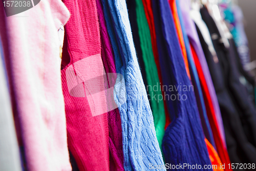 Image of kids pantyhose on a hanger in the store