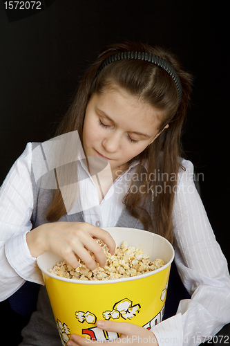 Image of girl asleep in a movie theater