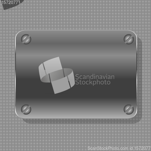 Image of metal banner background. Vector