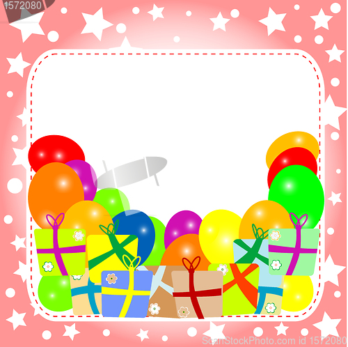 Image of christmas gift. original new year greeting card