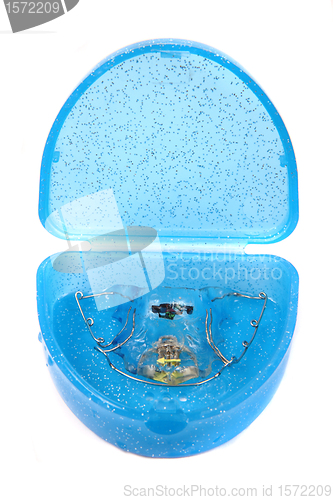 Image of braces in blue box
