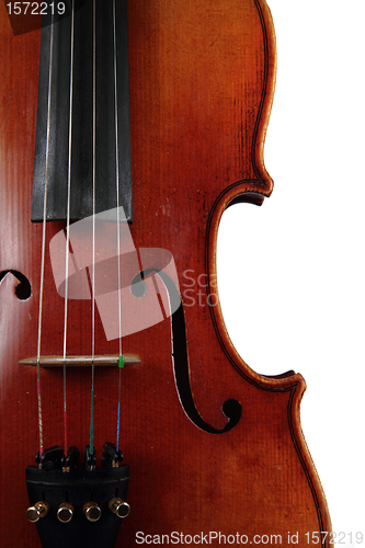 Image of old wooden violin detail