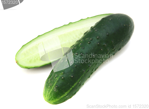 Image of Cucumbers on the white background