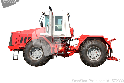 Image of Red tractor isolated on white background
