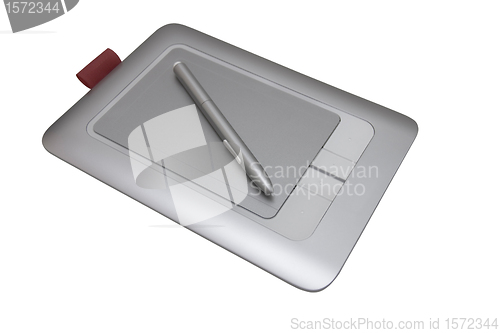 Image of Electronic drawing pen tablet isolated on white background