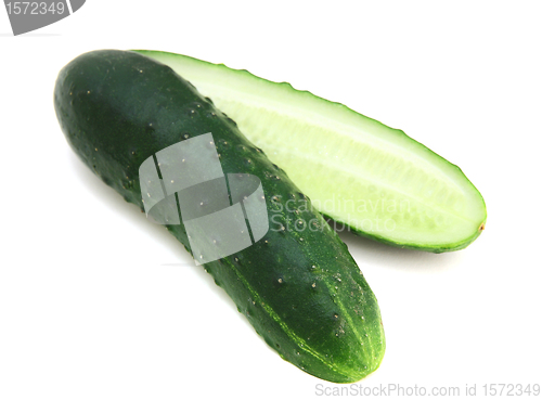 Image of Cucumbers on the white background