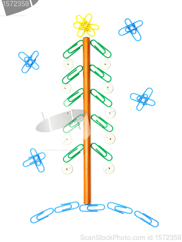 Image of Paper clip Christmas tree