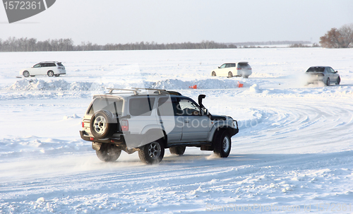 Image of Car on winter road.