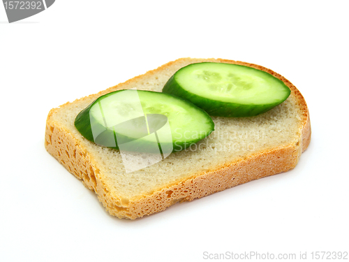 Image of sandwich with a cucumber 