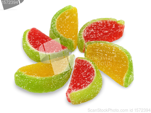 Image of Colorful fruit sugary candies close-up