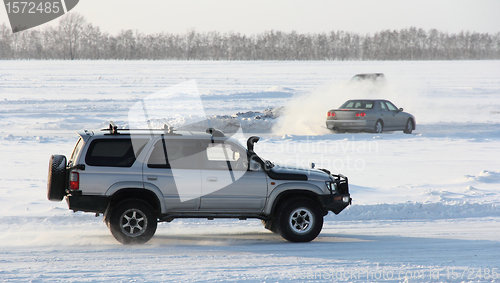 Image of Car on winter road.