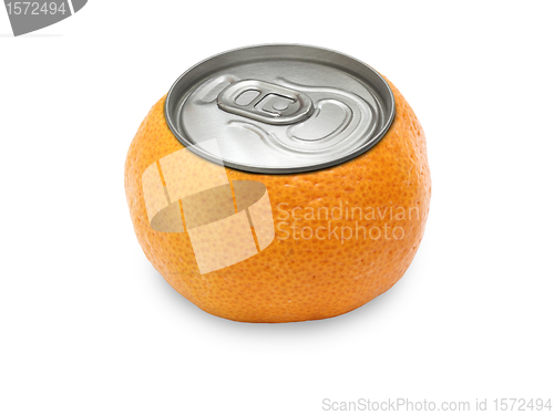 Image of tangerine on white background, with a cover of gin.