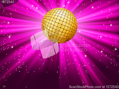 Image of Party lights and gplden disco ball. EPS 8