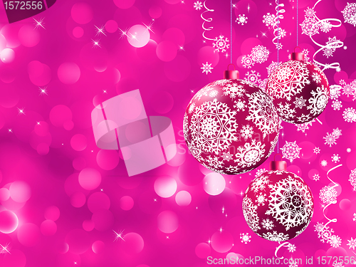 Image of Elegant Christmas card with balls. EPS 8