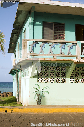 Image of facade old hotel waterfront Big Corn Island Nicaragua