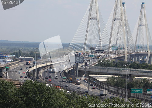 Image of modern cable-stayed bridge