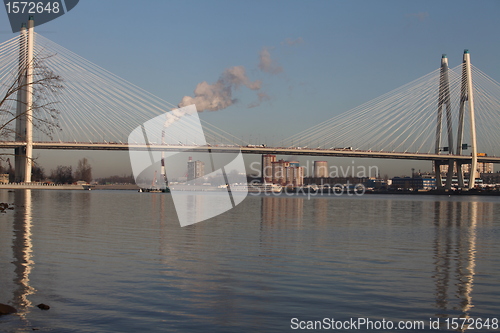 Image of modern cable-stayed bridge