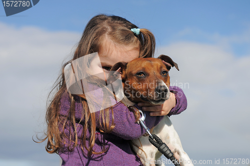 Image of jack russel terrier and child