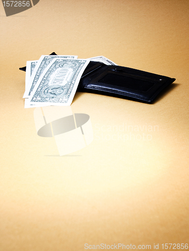 Image of Black leather wallet