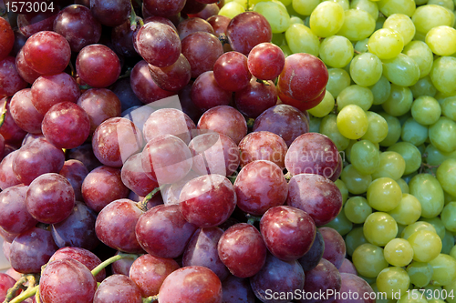 Image of Red and Green Grapes Closeup