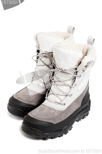 Image of women's winter boots, isolated on white 