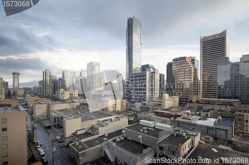 Image of Vancouver BC Robson Street Cityscape Day